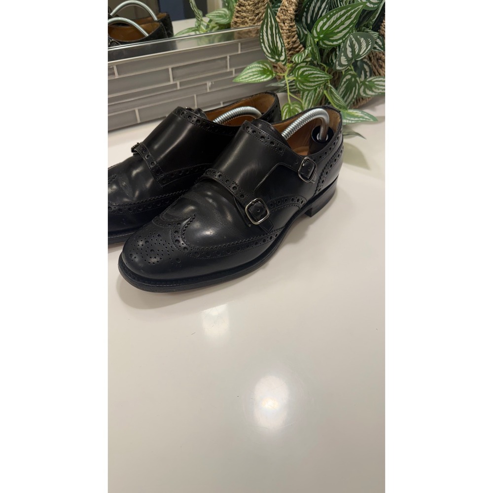 Church's Pitchford Black Leather Double Monk Strap Wingtip Brogue Shoes Mens 9